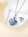 wholesale 925 Sterling Silver Heart Cremation Urn Pendant Necklace-0-4