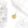 wholesale 14K Gold Compass Pendant Necklace with Diamond Accent and Moon Phase Design for Women (Length: 36)-0-2