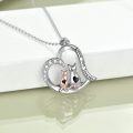 wholesale 925 Sterling Silver Love You Forever Cats Heart Pendant Necklace Gift for Women Mom Daughter Wife-0-4