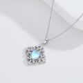 wholesale 925 Sterling Silver Heart-Shaped Blue Moonstone and Cubic Zirconia Pendant Necklace for Women-0-2