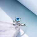 wholesale 925 Sterling Silver Blue Cat Ring With Crystal Detailing-0-2