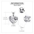 wholesale 925 Sterling Silver Paw Print Heart Photo Locket Pendant Necklace Gift for Women-0-3