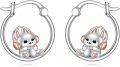 wholesale 925 Sterling Silver Bunny Headphones Hoop Earrings - Cute Small  for Women & Girls-0-1