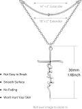 wholesale 925 Sterling Silver Faith Cross Layered Pendant Necklace for Women Girls Christian s-0-5