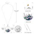 wholesale 925 Sterling Silver Round Mountain Scene with Abalone Shell Inlay and Yellow Stone Pendant Necklace for Women Girls-0-5