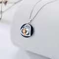 TOUPOP Sterling Silver Crystal Footprints Necklace For Mom-0-4