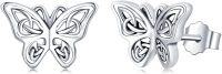 wholesale 925 Sterling Silver Celtic Knot Butterfly Stud Earrings for Women and Girls-Butterfly B