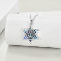 wholesale 925 Sterling Silver Abalone Shell Tree of Life Star of David Necklace Jewish s for Women Men-0-1