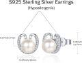 wholesale 925 Sterling Silver Round Freshwater Pearl and Cubic Zirconia Stud Earrings for Women/Mom/Wife-0-4