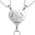 TOUPOP Sterling Silver Heart BFF Necklace Personalized Engraved 2-8 Names Puzzle Gift-0-0