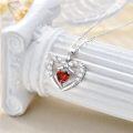 wholesale 14K Gold Red Garnet Heart Pendant Necklace for Women 17 Chain-0-1