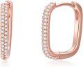 wholesale Rose Gold 925 Sterling Silver Infinity Twist Huggie Hoops with Cubic Zirconia for Women-0-0