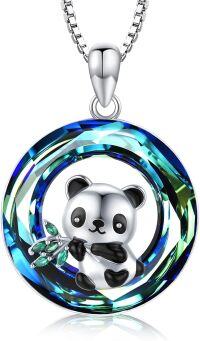 wholesale 925 Sterling Silver Panda Pendant Necklace - Bear s for Women Girls-C