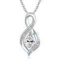 wholesale 925 Sterling Silver Infinity Birthstone Teardrop Pendant Necklace for Women-0-0
