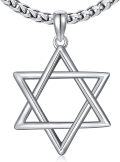 wholesale 925 Sterling Silver Star of David Pendant Necklace  for Men & Women-0-0