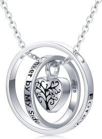 wholesale 925 Sterling Silver Heart Shaped Tree of Life Memorial Keepsake Cremation Jewelry Urn Pendant Necklace for Ashes with Chain 45cm/18inch-E-Tree of Life