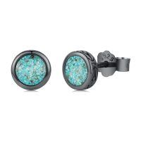wholesale 925 Sterling Silver Black Onyx Zircon Celtic Viking Stud Earrings Hypoallergenic Punk Gothic Jewelry for Women Men-Black-Turquoise4-Black-Turquoise4