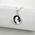 wholesale 925 Sterling Silver Horse Silhouette Pendant Necklace-0-2