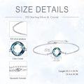 wholesale 925 Sterling Silver Blue Crystal Circle Chain Bracelet for Women s-0-10