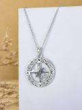 wholesale 925 Sterling Silver Compass Musical Graduation Cap Pendant Necklace with Blue Stone and Celtic Knot Design-0-1