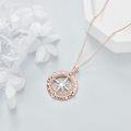 wholesale 925 Sterling Silver Rose Gold Sterling Silver Moissanite Diamond Compass Necklace for Women-0-3