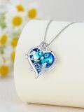 wholesale TOUPOP Mom Necklace For Women Sterling Silver Crystal Jewelry Rose Butterfly Heart Pendant Necklace For Mom Mothers Day Christmas Birthday Gifts For Her Mother Sister -0-1