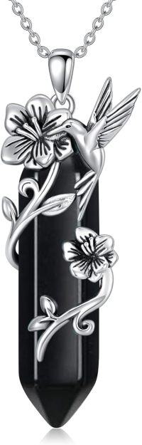 wholesale Sterling Silver Quartz Hummingbird Necklace Gift for Women Mom-Jun-06