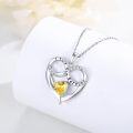 wholesale 925 Sterling Silver 12 Month Birthstone Necklace for Women I Love You Forever Engraved Heart Pendant 18 +2 Chain Valentine Mother s Day Birthday Christmas Gift-0-2