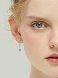 wholesale 925 Sterling Silver Moissanite Leverback Earrings, 1.0ct D Color Heart-Cut, Gift Box-0-1