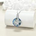 wholesale 925 Sterling Silver Blue Crystal Sloth Locket Necklace Gift for Her-0-5