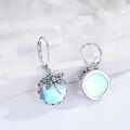 wholesale 925 Sterling Silver Blue Opal Dragonfly Leverback Dangle Earrings for Women-0-1