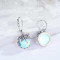 wholesale 925 Sterling Silver Blue Opal Dragonfly Leverback Dangle Earrings for Women-0-1