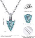 wholesale 925 Sterling Silver Turquoise Stone Viking Arrowhead Pendant Necklace for Men-0-5