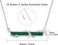 wholesale 925 Sterling Silver Emerald Leaf Bar Necklace - Elegant  for Her-0-2