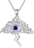 wholesale 925 Sterling Silver Blue Evil Eye Star of David Horn Pendant Necklace-0-0