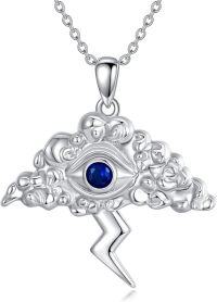 wholesale 925 Sterling Silver Blue Evil Eye Star of David Horn Pendant Necklace-Cloud Evil Eye Neckalce
