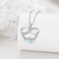 wholesale 925 Sterling Silver Infinity Heart Claddagh Pendant Necklace With Moonstone-0-2