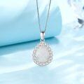 wholesale 925 Sterling Silver Teardrop Opal Pendant with Chain and Crystal Accents-0-0