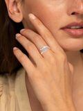 wholesale 925 Sterling Silver Cross Faith Rings Wholesale With Gold Accent-0-4