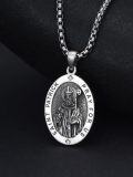 wholesale 925 Sterling Silver  Saint Patrick Prayer Medal Pendant Necklace for Men & Women-0-2
