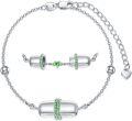 wholesale 925 Sterling Silver Cubic Zircon Capsule Pill Bracelet w Gift Box-0-12