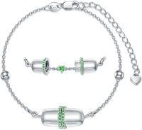 wholesale Sterling Silver Pearl Claddagh Pill Bracelet for Women  Char-05-May-Emerald
