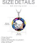 wholesale TOUPOP Gifts For Women Cat Dog Necklace Sterling Silver Animal Pendant Necklaces With Blue Crystal Birthday Jewelry For Women Her Wife Mother's Day -0-1