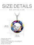 TOUPOP Sterling Silver Blue Crystal Cat Dog Pendant Necklace-0-1