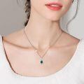 wholesale 925 Sterling Silver 11 8mm Oval Birthstone Crystal Teardrop Pendant Necklace-0-2