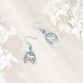 wholesale 925 Sterling Silver Horse Horseshoe Turquoise Western Cowgirl Earrings-0-1