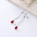 wholesale  925 Sterling Silver Ruby & 5A Cubic Zirconia July Birthstone Earrings for Women-0-2