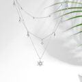 wholesale 925 Sterling Silver Star Pendant Multi-Layered Chain Necklace - Holiday Gift for Her-0-2