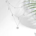 wholesale 925 Sterling Silver Star Pendant Multi-Layered Chain Necklace - Holiday Gift for Her-0-2
