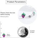 wholesale 925 Sterling Silver Purple Grapes Fruit Stud Earrings-0-4